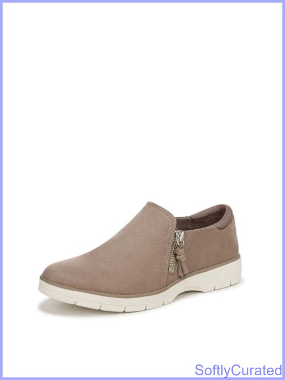 Comfort Slip-On Loafer with Side Zipper and Tassel Detail